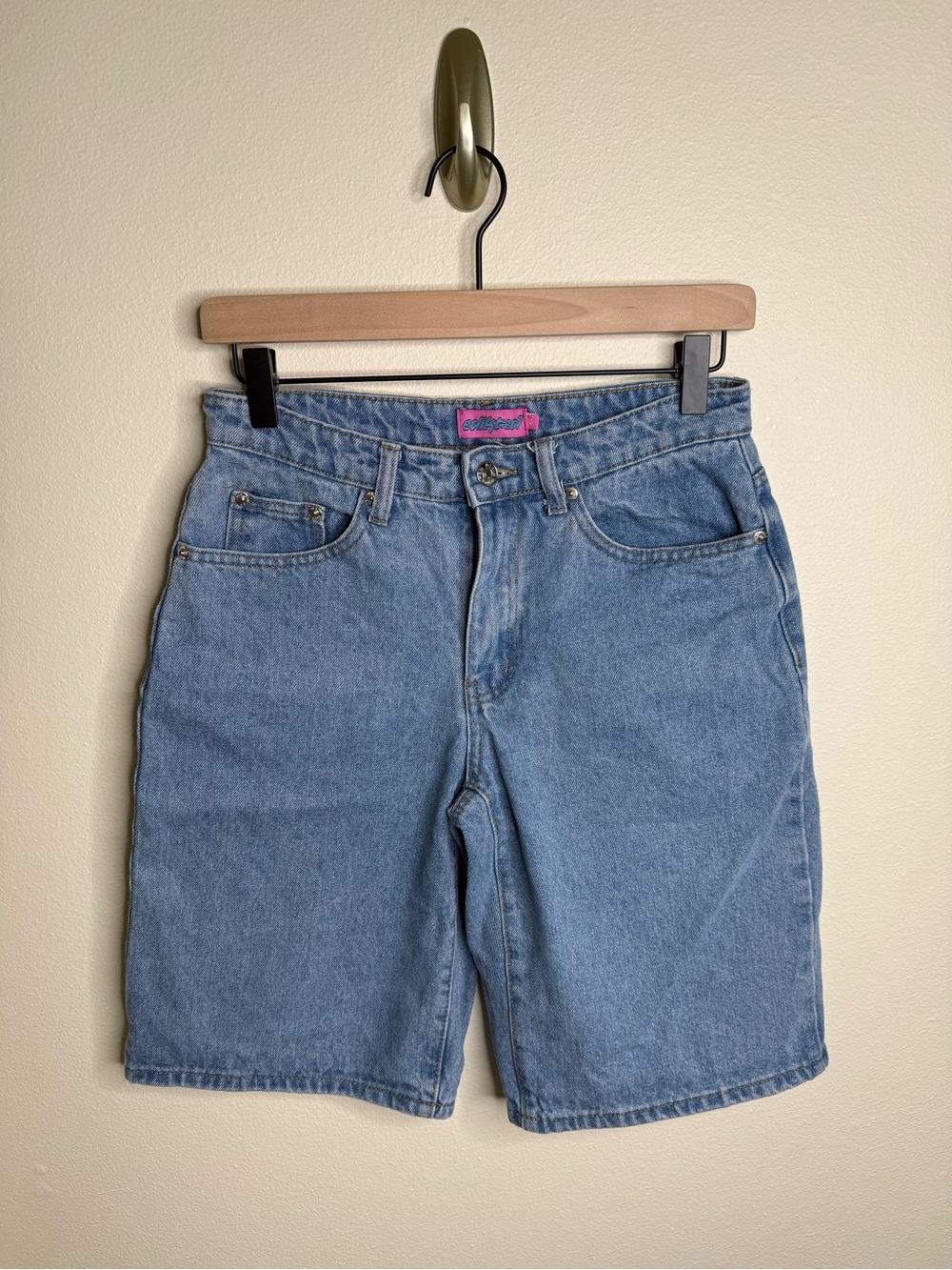 Edikted Women’s Blue Denim Bermuda Shorts XS Y2K